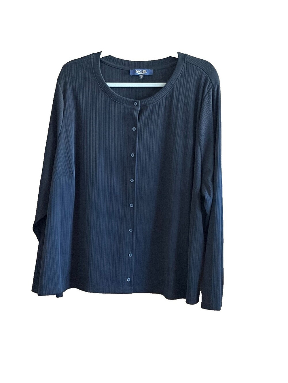 Rachel Roy 3X Black Blouse Button Up Polyester/Spandex